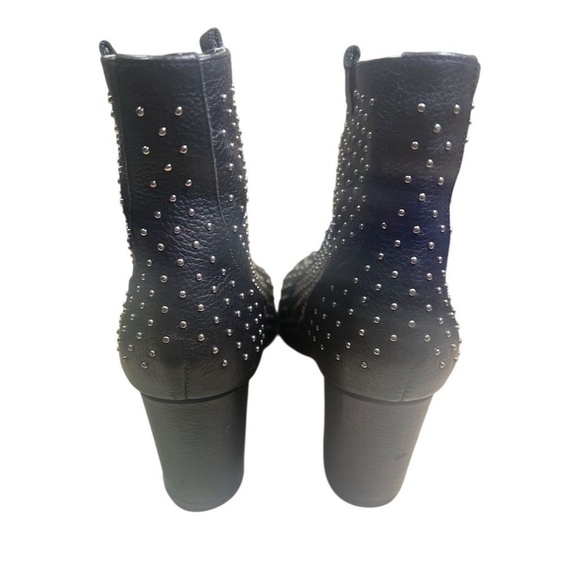 Rebecca Minkoff Women's Size 7.5 Black Studded Ankle Boots Block Heel Booties - Picture 4 of 7